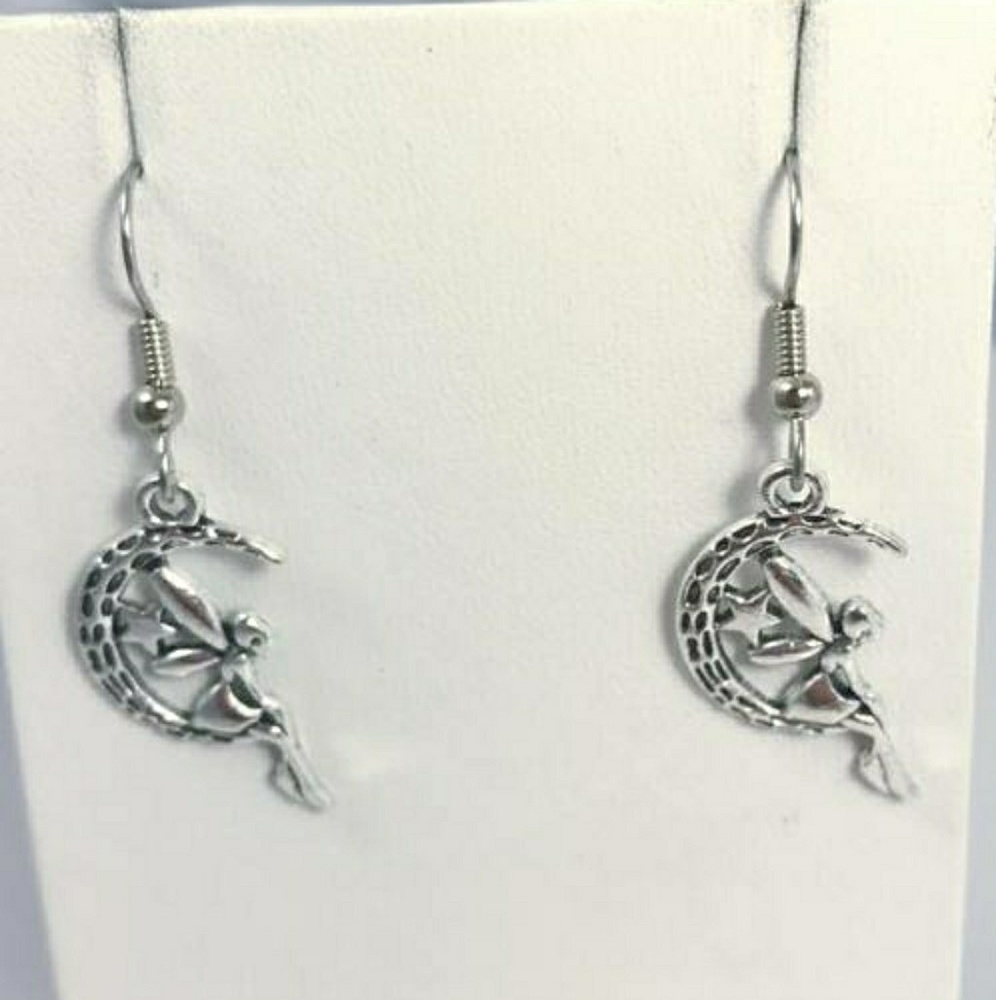Handmade Fairy on the Moon Earrings